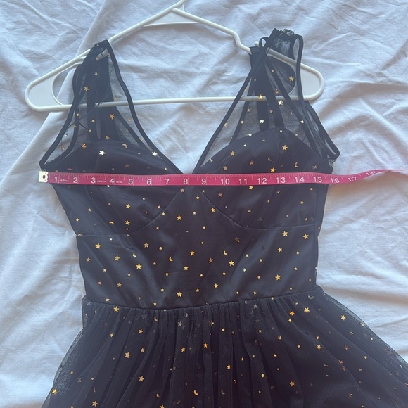 ModCloth Hell Bunny Infinity 50’s Elegant Black and Gold Vintage Style Dress XS - Picture 7 of 9